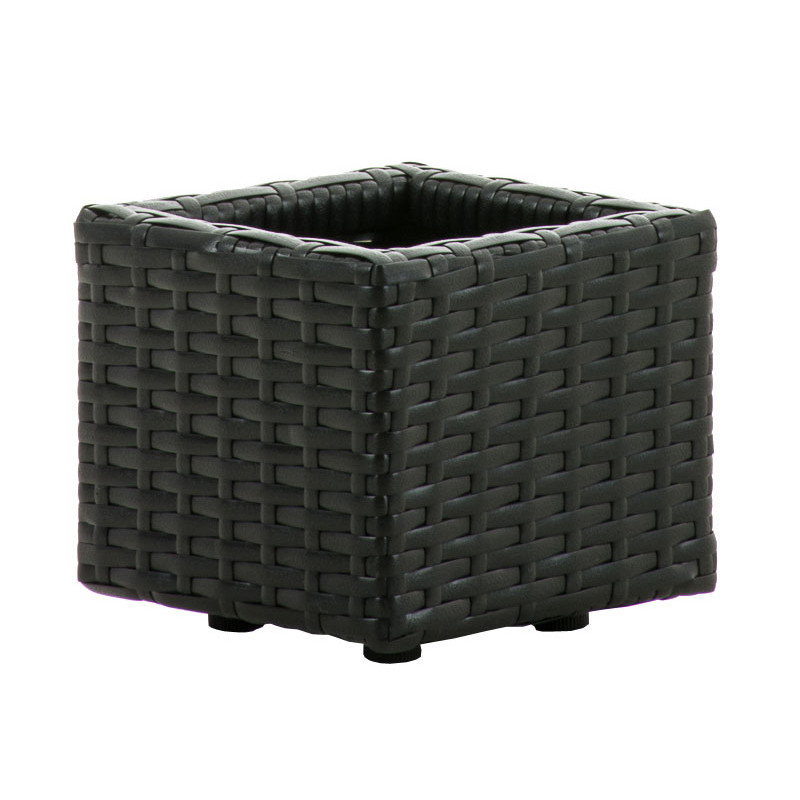 Cache-pot carré noir en résine...