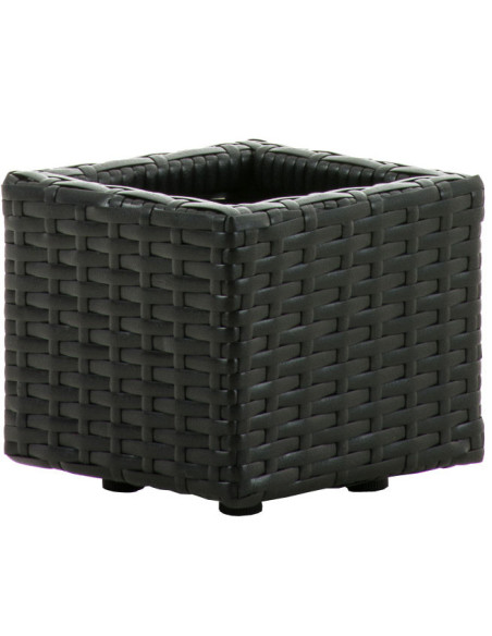 Cache-pot carré noir en résine tressée 20 x 20 x 17 cm Nerali