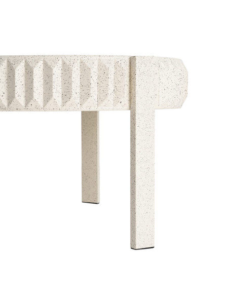 Table basse ronde en métal blanc finition terrazzo 79 x 79 x 45 cm Piqueras