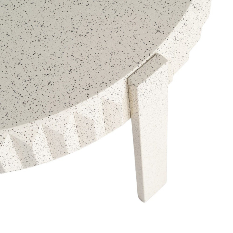 Table basse ronde en métal blanc...