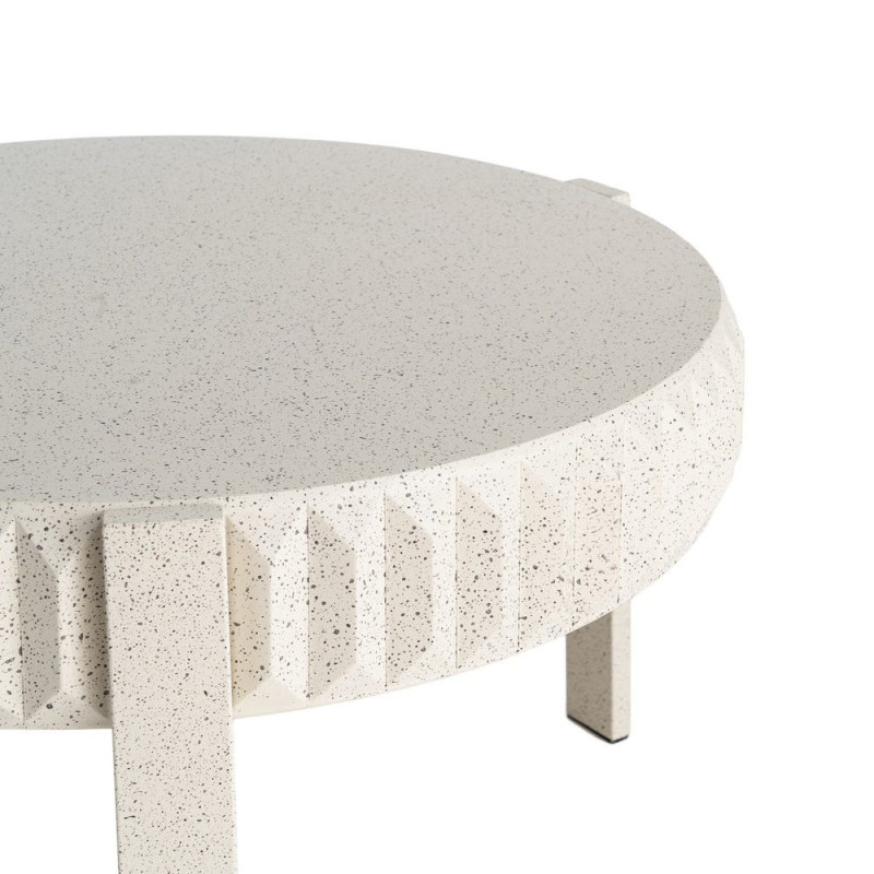 Table basse ronde en métal blanc...