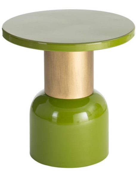 Table d’appoint ronde en métal vert et doré 51 x 51 x 52...