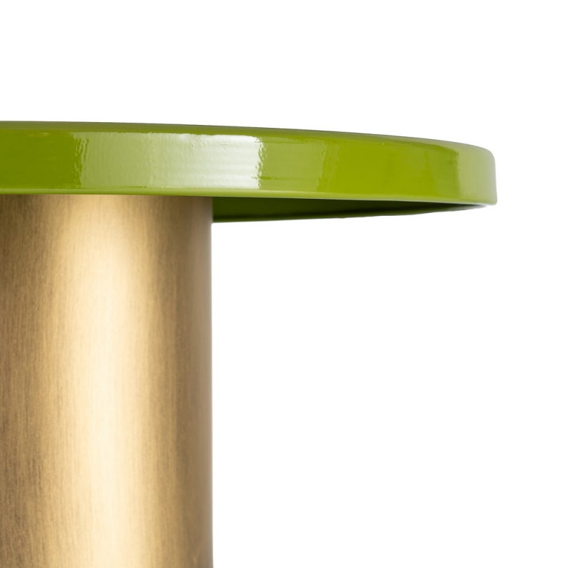 Table d’appoint ronde en métal vert...
