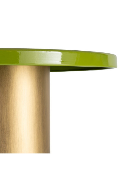 Table d’appoint ronde en métal vert et doré 51 x 51 x 52 cm Sueca
