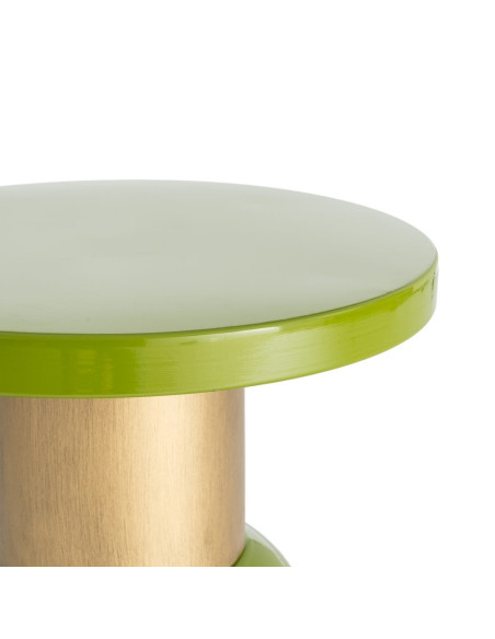 Table d’appoint ronde en métal vert et doré 51 x 51 x 52 cm Sueca