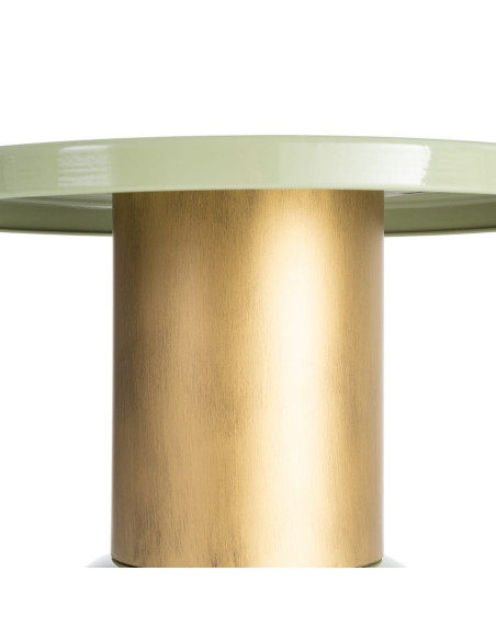Table d’appoint ronde en métal vert sauge et doré 51 x 51 x 52 cm Sueca