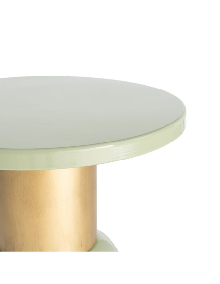 Table d’appoint ronde en métal vert sauge et doré 51 x 51 x 52 cm Sueca