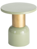 Table d’appoint ronde en métal vert sauge et doré 51 x 51 x 52 cm Sueca