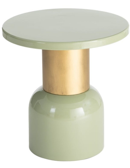 Table d’appoint ronde en métal vert sauge et doré 51 x 51 x 52 cm Sueca