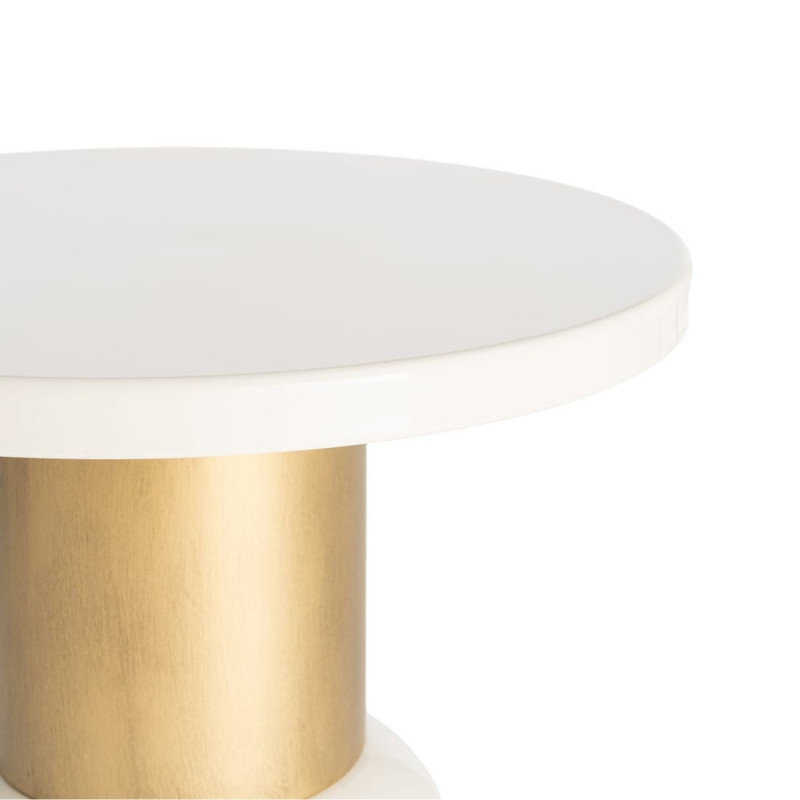 Table d’appoint ronde en métal blanc...