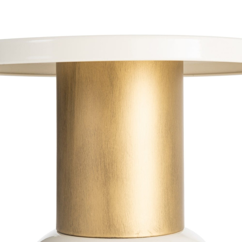 Table d’appoint ronde en métal blanc...