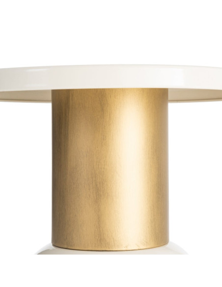 Table d’appoint ronde en métal blanc et doré 51 x 51 x 52 cm Sueca