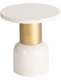 Table d’appoint ronde en métal blanc et doré 51 x 51 x 52 cm Sueca