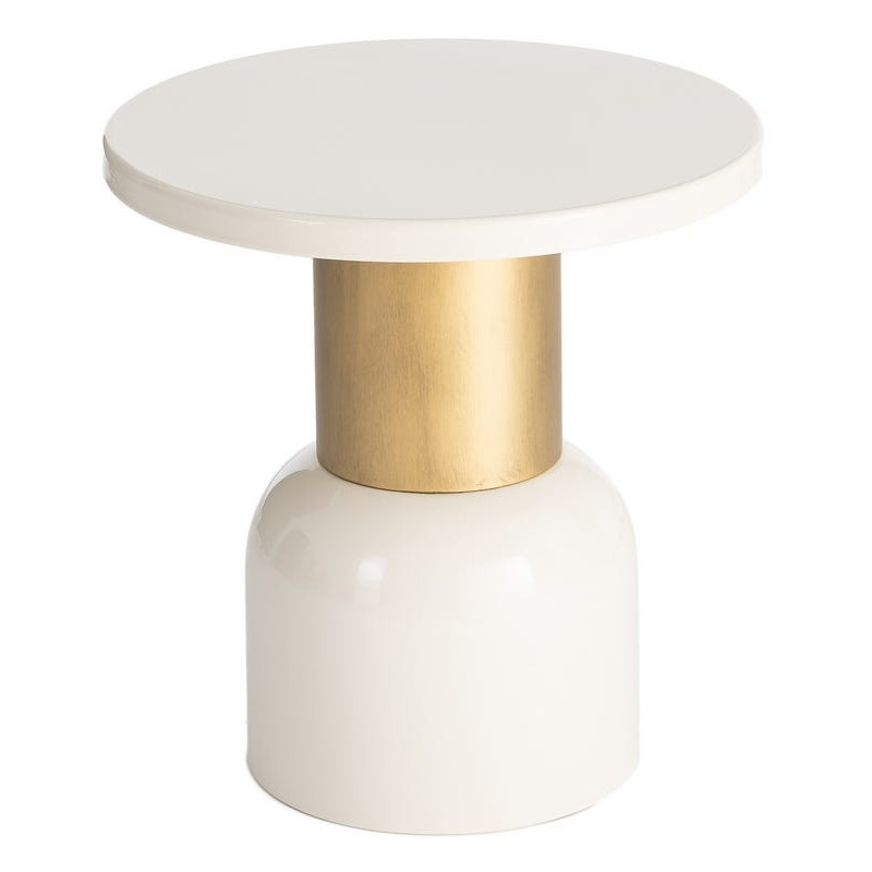 Table d’appoint ronde en métal blanc...