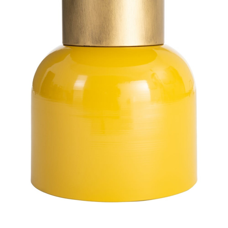 Table d’appoint ronde en métal jaune...