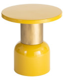 Table d’appoint ronde en métal jaune moutarde et doré 51 x 51 x 52 cm Sueca