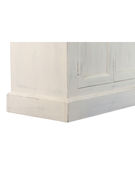 Vitrine vaisselier en teck et manguier blanc décapé 270 x 43 x 244 cm Alba