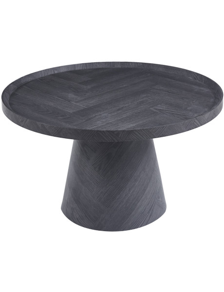 Table basse ronde en MDF finition gris foncé 80 x 80 x 47...