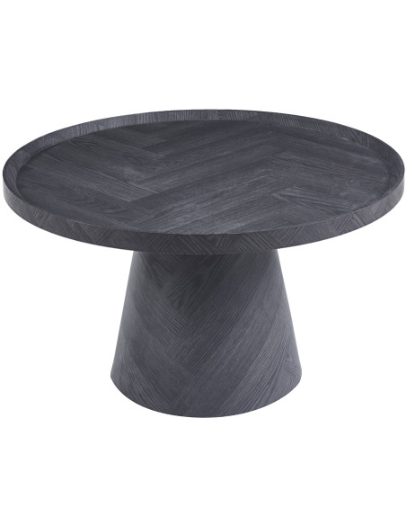 Table basse ronde en MDF finition gris foncé 80 x 80 x 47 cm Manus