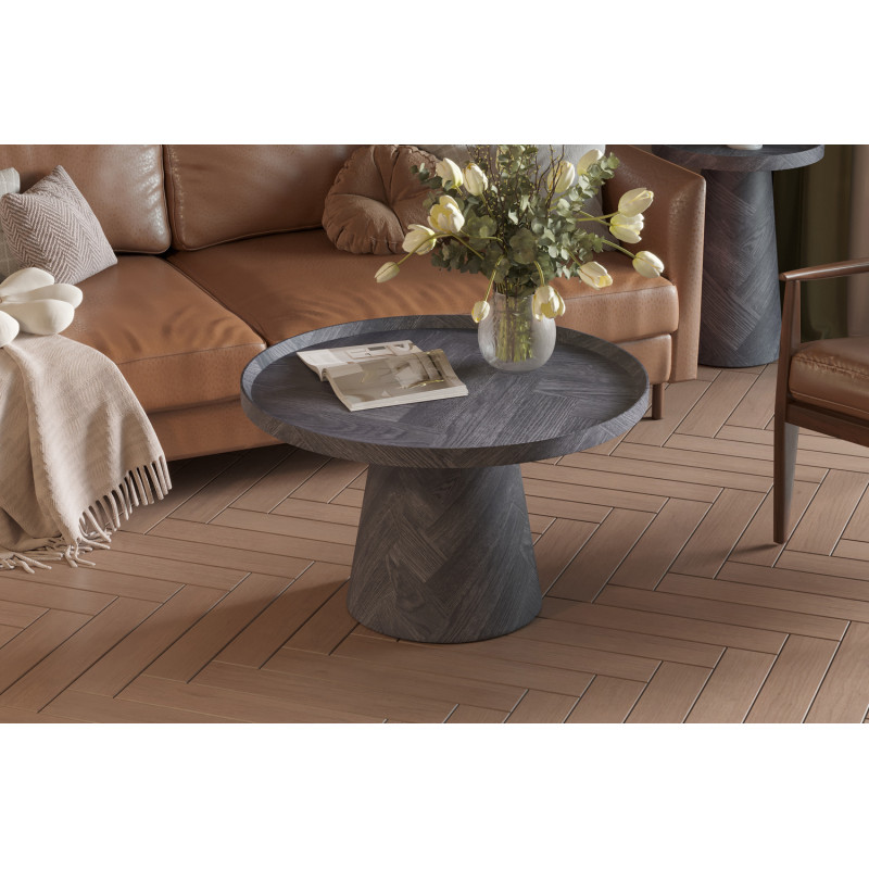 Table basse ronde en MDF finition...