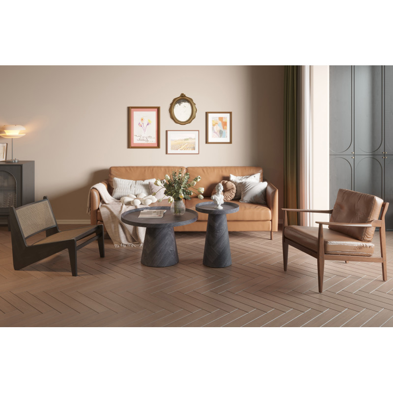 Table basse ronde en MDF finition...