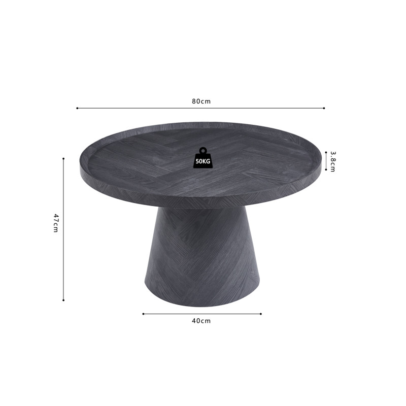 Table basse ronde en MDF finition...
