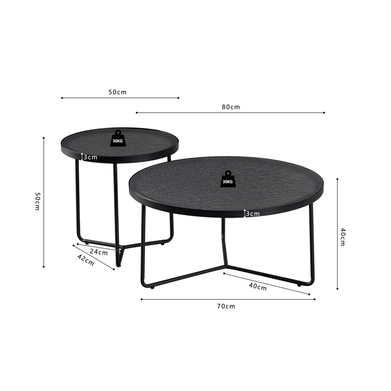 Tables basses gigognes rondes en...