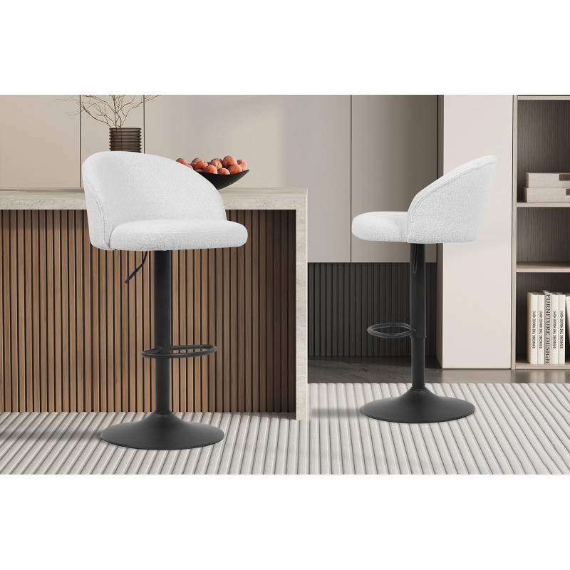 Tabouret de bar réglable en tissu...