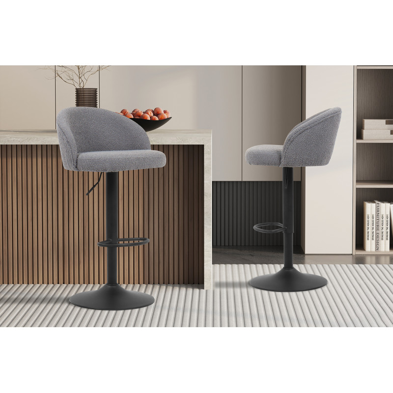 Tabouret de bar réglable en tissu...