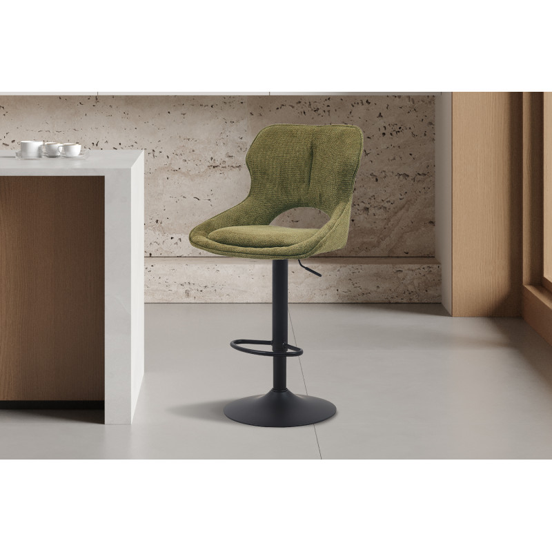 Tabouret de bar réglable en tissu...