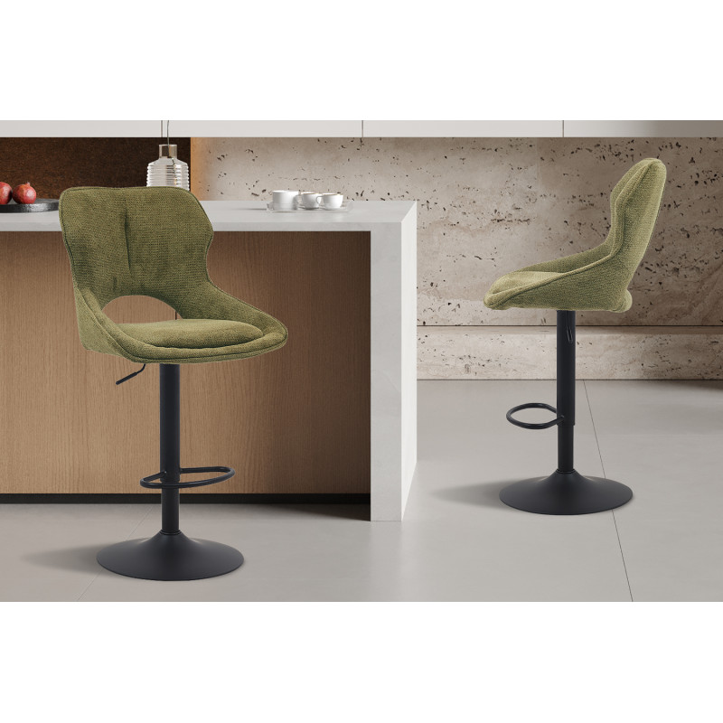 Tabouret de bar réglable en tissu...
