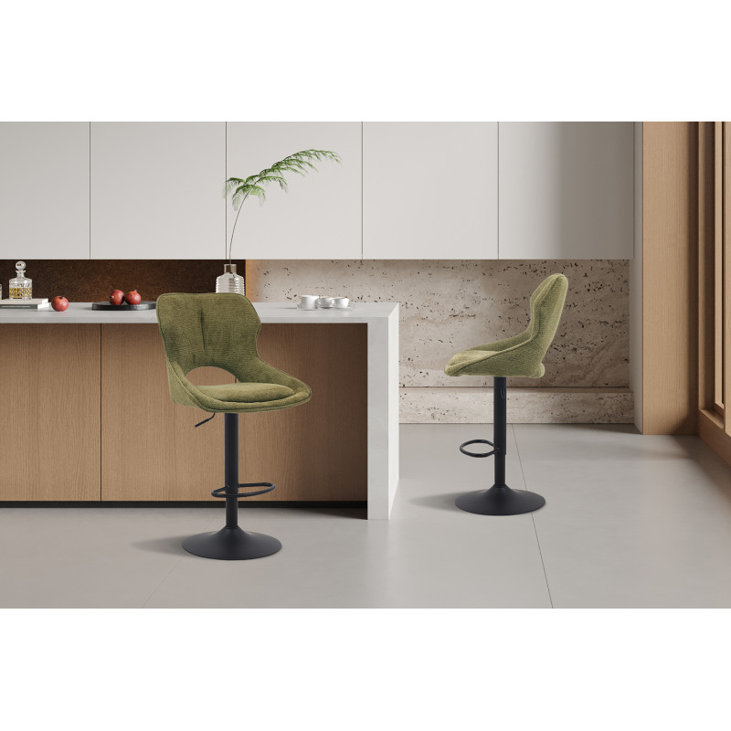 Tabouret de bar réglable en tissu...