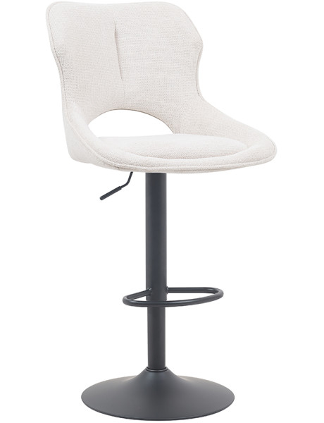 Tabouret de bar réglable en tissu beige recyclé et métal...