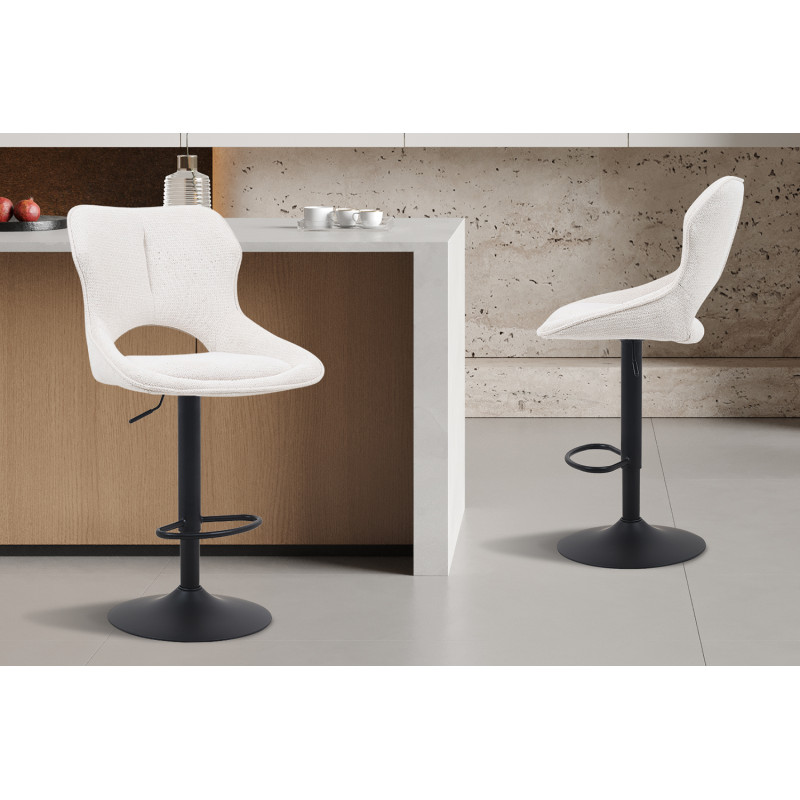 Tabouret de bar réglable en tissu...