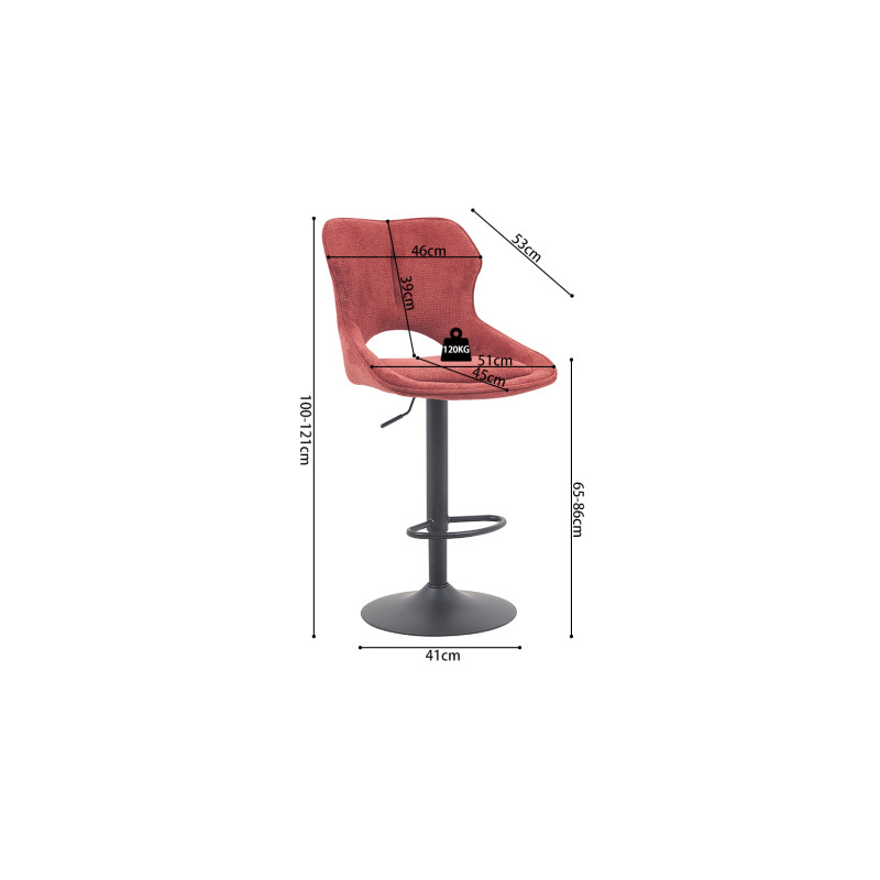 Tabouret de bar réglable en tissu...