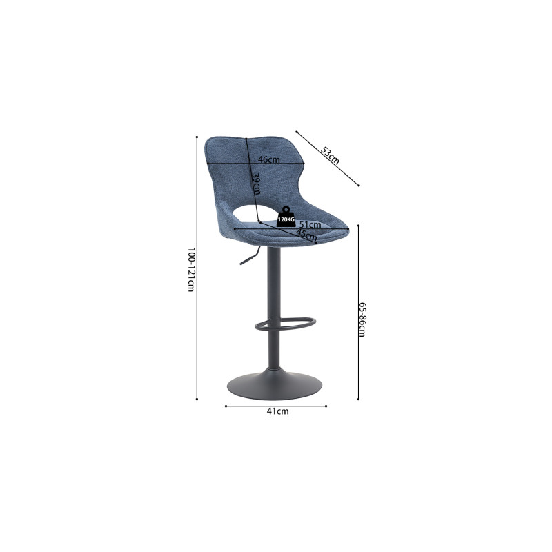 Tabouret de bar réglable en tissu...