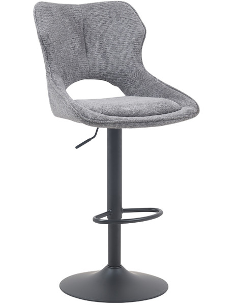 Tabouret de bar réglable en tissu gris foncé recyclé et...