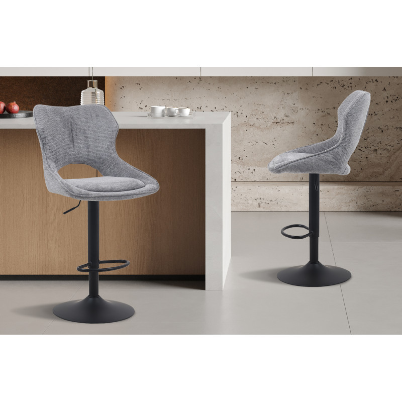 Tabouret de bar réglable en tissu...
