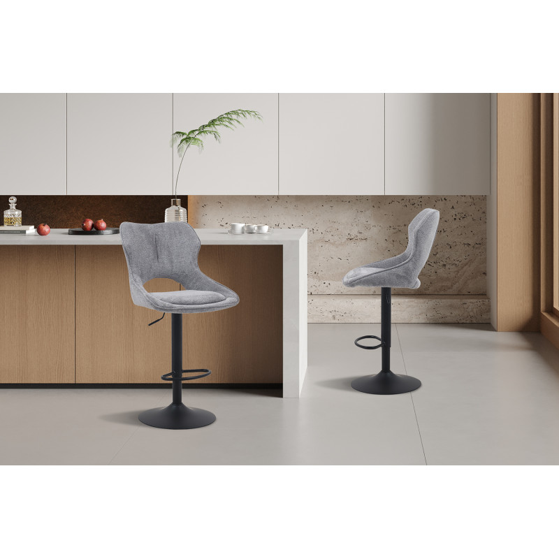 Tabouret de bar réglable en tissu...