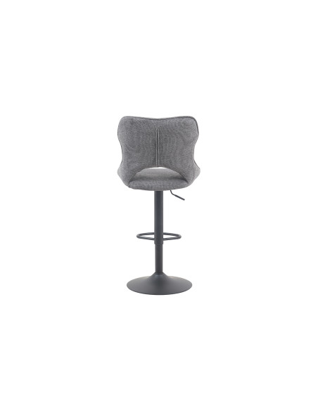Tabouret de bar réglable en tissu gris foncé recyclé et métal noir 51 x 53 x 100 à 121 cm Mori