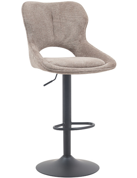 Tabouret de bar réglable en tissu gris poivre recyclé et...