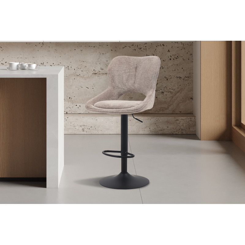 Tabouret de bar réglable en tissu...