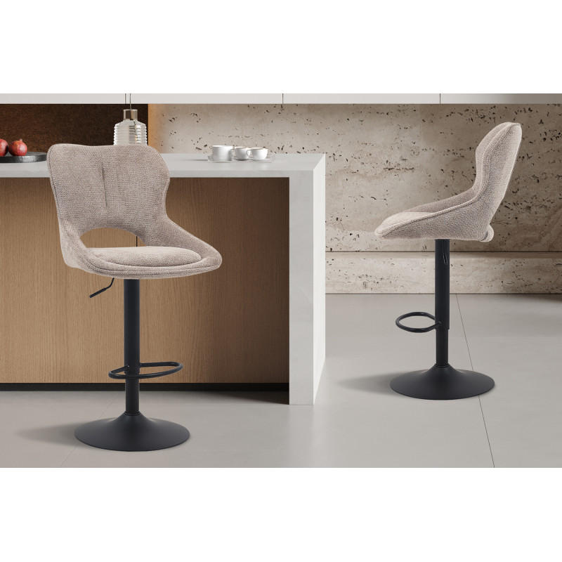 Tabouret de bar réglable en tissu...