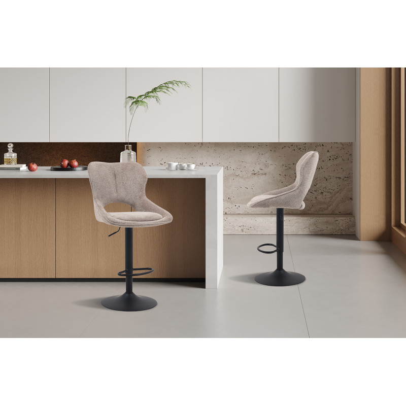 Tabouret de bar réglable en tissu...