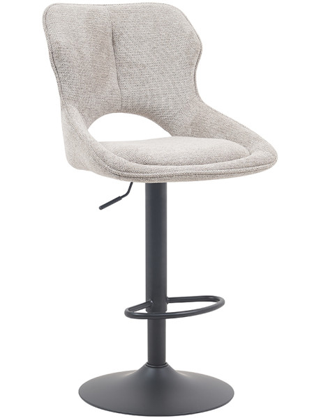 Tabouret de bar réglable en tissu gris clair recyclé et...