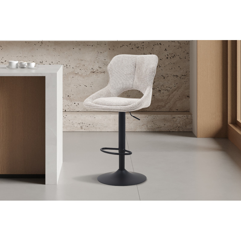 Tabouret de bar réglable en tissu...