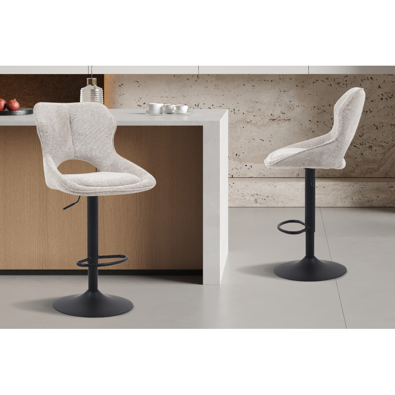 Tabouret de bar réglable en tissu...