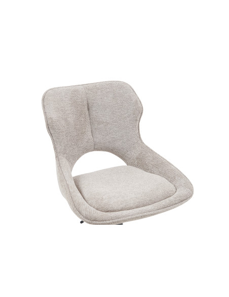 Tabouret de bar réglable en tissu gris clair recyclé et métal noir 51 x 53 x 100 à 121 cm Mori