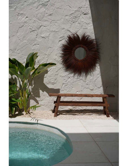 Banc en teck naturel 150 x 22 x 50 cm The Beauteous