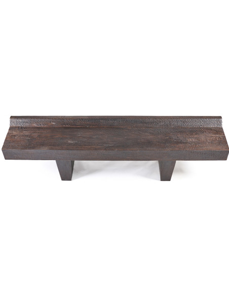 Banc en bois massif finition noyer foncé 200 x 40 x 50 cm The Center Piece